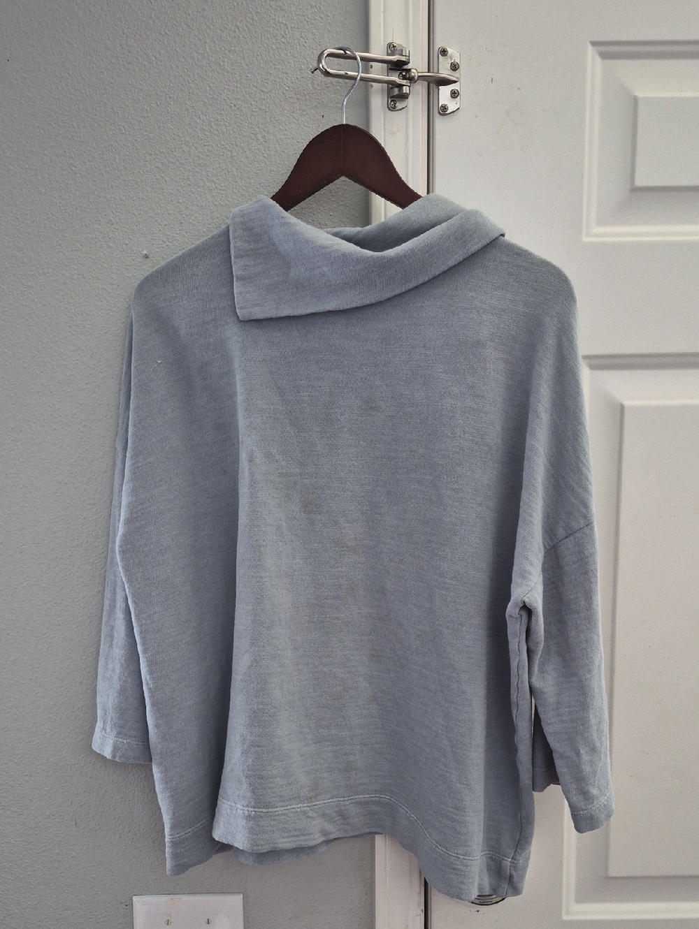 PURE JILL Womens Split Neck Knit Top Size XL.Terry Lined 3/4 Sleeve Boxy Casual - Picture 9 of 9